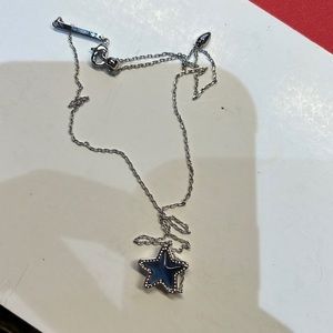 Kendra Scott adjustable Jae star necklace - silver and blue.